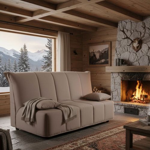 Divano letto 2 posti tortora 125x90cm - Ariska