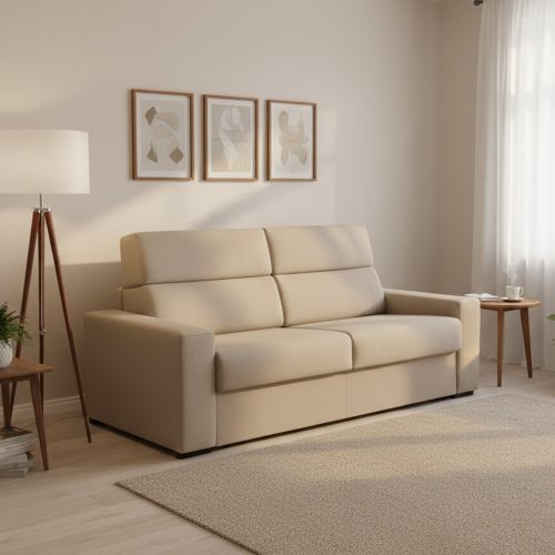 Divano letto 2 posti tortora 200x95cm - Sonico