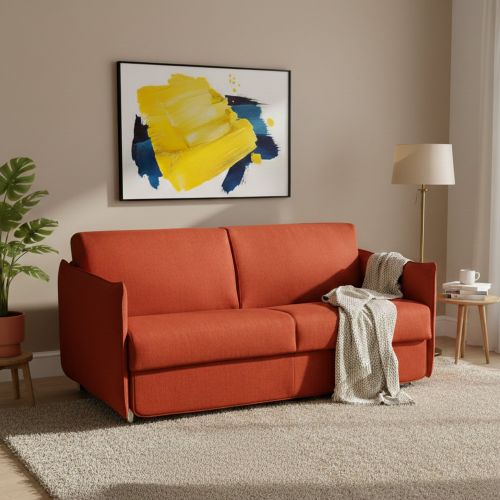 Divano letto 2 posti Verceia, 160x95 h90 cm, Arancione