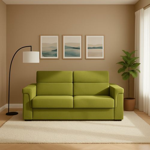 Divano letto 2 posti verde 205x95cm - Brusasco