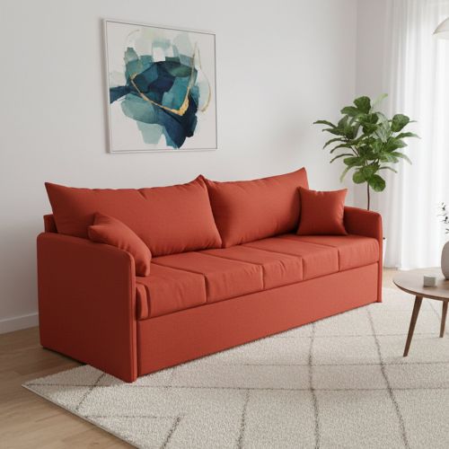 Divano letto 3 posti Avellana, 205x86 h80 cm, Arancione