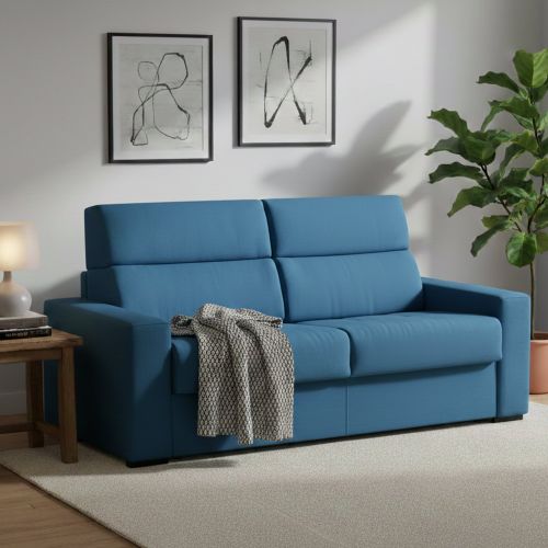 Divano letto 3 posti blu 220x95cm - Marcon