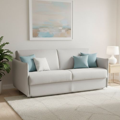 Divano letto 3 posti Cecina, 200x95 h90 cm, Grigio chiaro