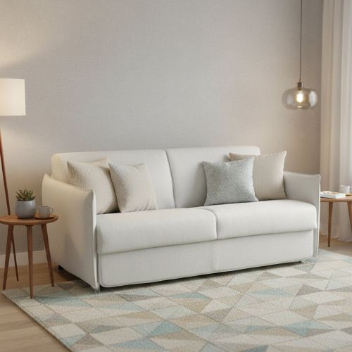 Divano letto 3 posti Gravere, 200x95 h90 cm, Grigio chiaro