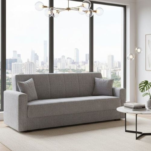 Divano letto 3 posti grigio 212x80cm - Ambrogino