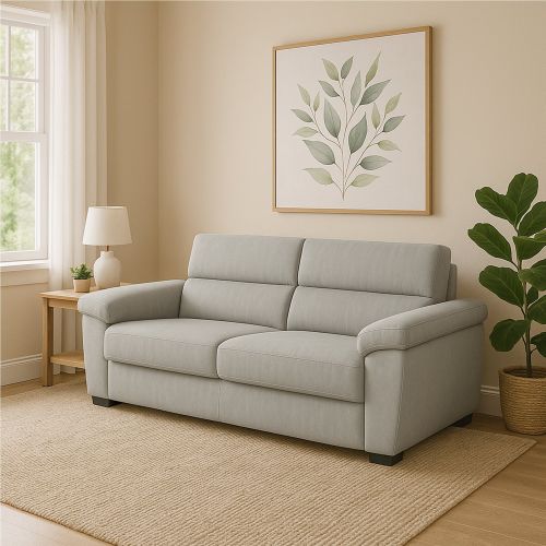 Divano letto 3 posti grigio chiaro 225x95cm - Paceco