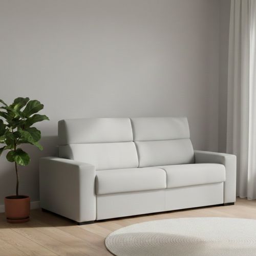 Divano Letto 3 Posti Grigio Chiaro Sfoderabile Contenitore 220x95 cm, Lavabile Made in Italy - Quindici