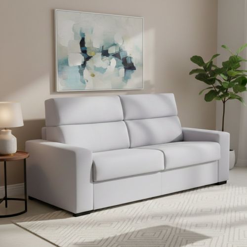 Divano Letto 3 Posti Grigio Sfoderabile Contenitore 220x95 cm, Lavabile Made in Italy - Quindici