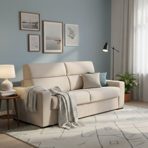 Divano Letto 3 Posti Grigio Tortora Sfoderabile Contenitore 220x95 cm, Lavabile Made in Italy - Quindici