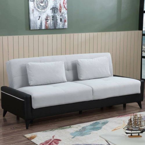Divano letto 3 posti nero e bianco 207x92cm - Belluno