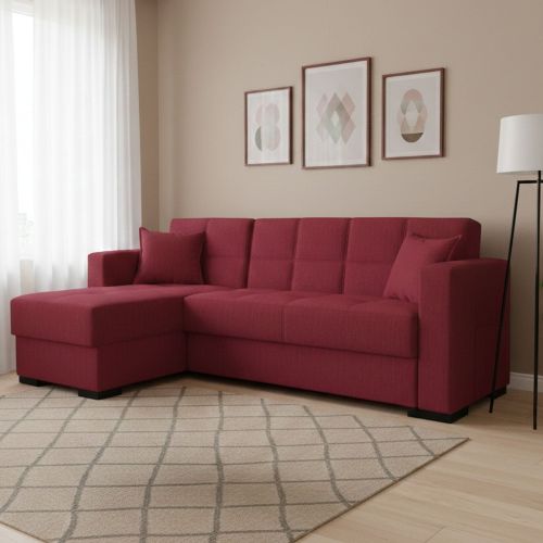 Divano letto 3 posti rosso 227x150cm - Armadillo