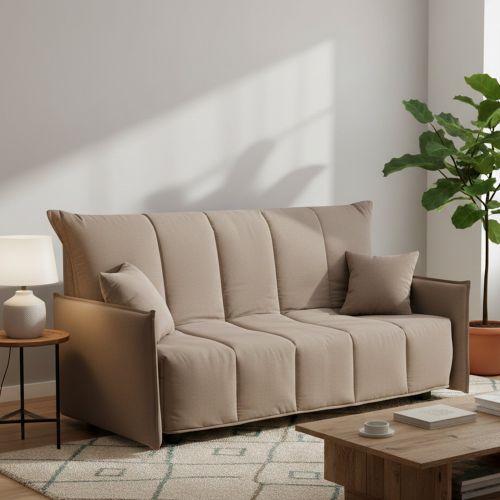 Divano letto 3 posti tortora 190x90cm - Ardis