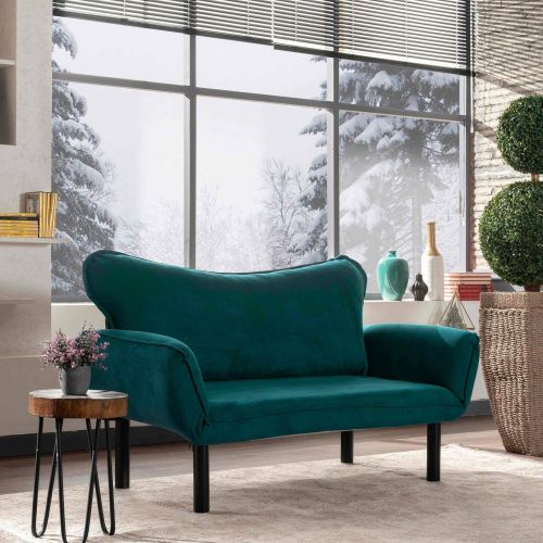 Divano letto alla francese azzurro 140x65cm - Hone