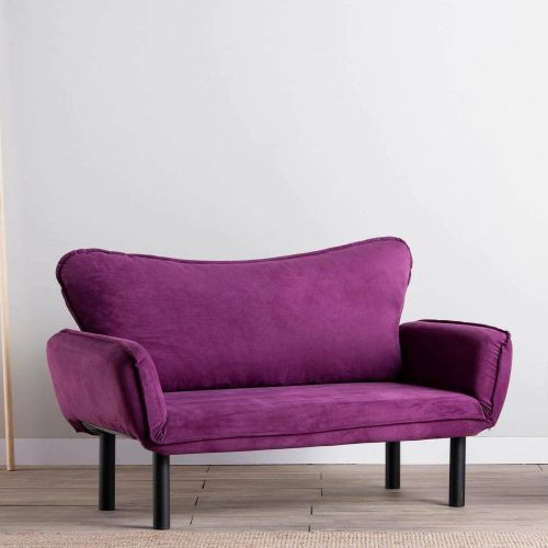 Divano letto alla francese viola 140x65cm - Mindulle