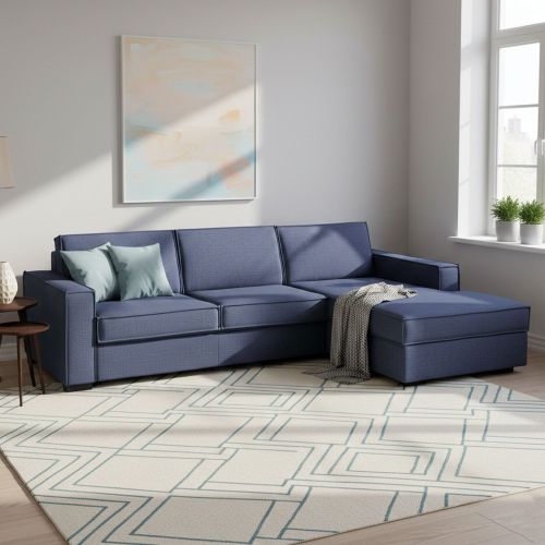 Divano letto angolare blu 260x95cm - Afar