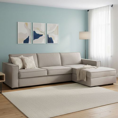 Divano letto angolare tortora 260x95cm - Afar