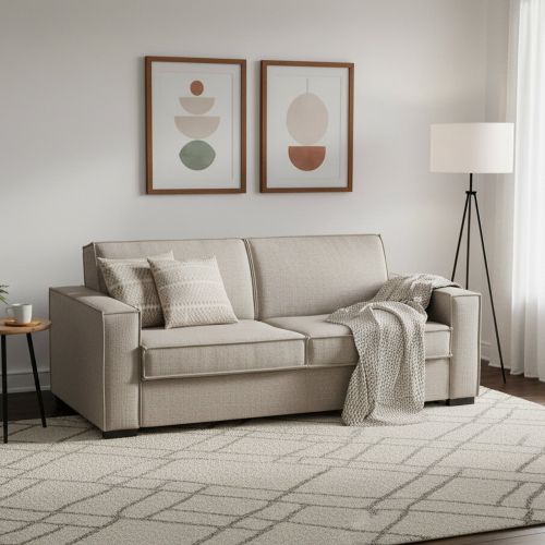 Divano letto apertura girevole tortora 180x95cm - Alisa