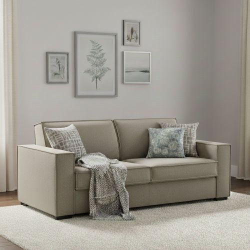 Divano letto apertura girevole tortora 200x95cm - Amapola
