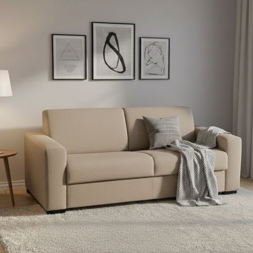 Divano letto certificato beige 180x95cm - Asimi