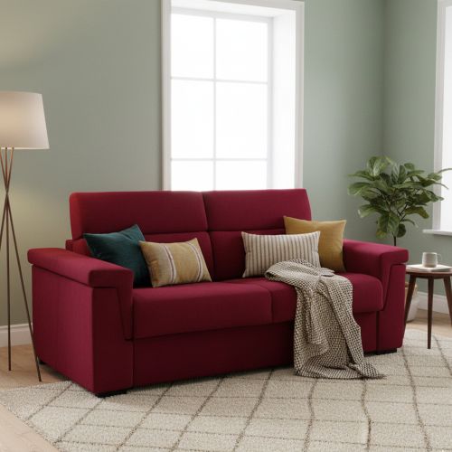 Divano letto classico rosso 225x95cm - Nus