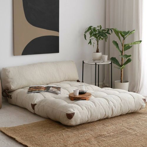 Divano letto comodo crema 120x75cm - Surigae