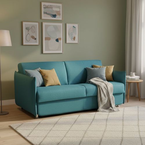 Divano letto compatto azzurro 160x95cm - Verceia
