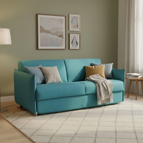 Divano letto compatto azzurro 180x95cm - Trissino