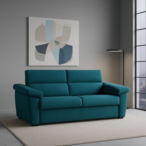 Divano letto compatto azzurro 205x95cm - Contrada