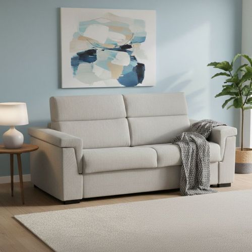 Divano letto compatto beige 225x95cm - Nus
