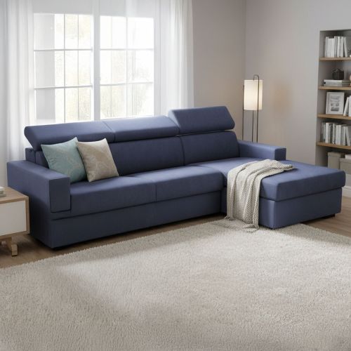 Divano letto compatto blu 260x95cm - Alibella