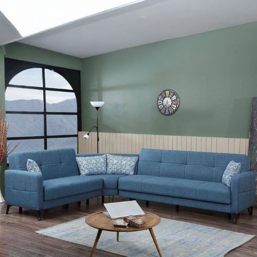 Divano letto compatto blu 302x234cm - Apo