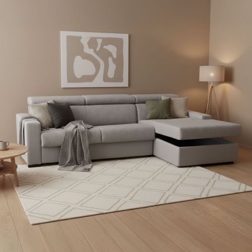 Divano letto compatto grigio 280x95cm - Allevatore