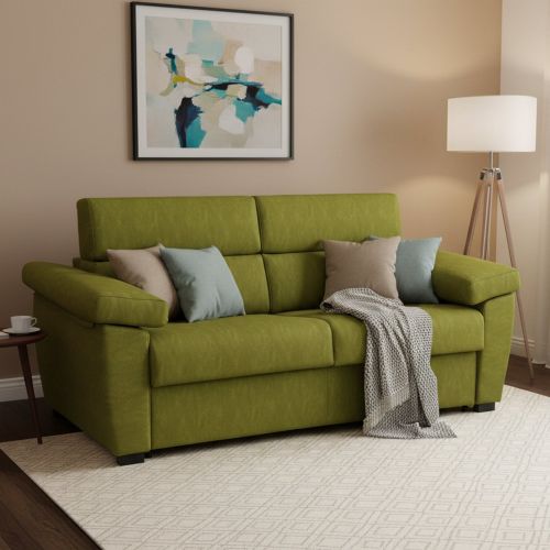 Divano letto compatto verde 225x95cm - Trino