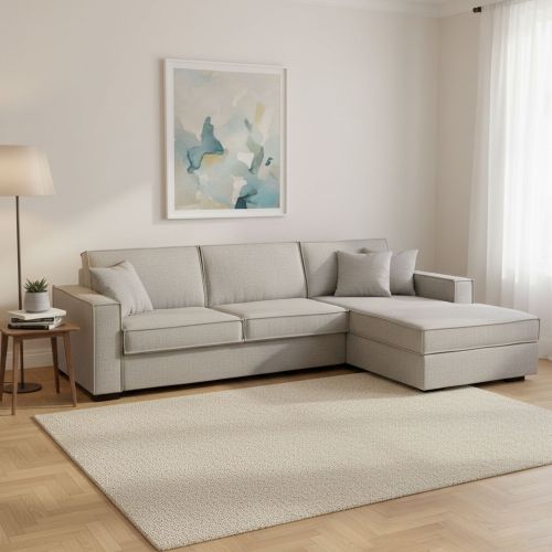 Divano letto con penisola grigio 280x95cm - Achico