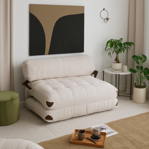 Divano letto contenitore bianco 120x75cm - Surigae
