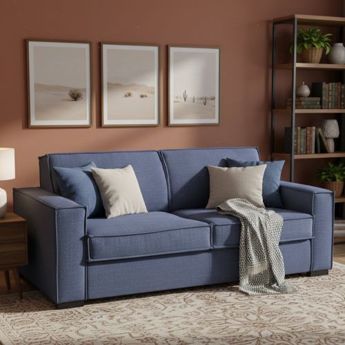 Divano letto contenitore blu 180x95cm - Alano