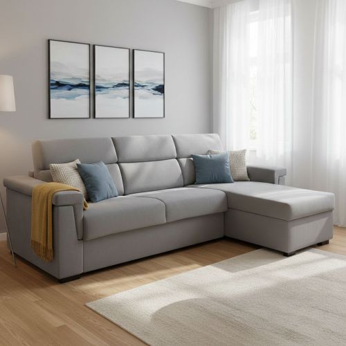 Divano letto contenitore grigio 285x160cm - Esca