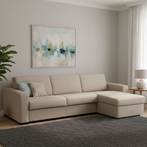 Divano letto contenitore tortora 280x95cm - Aika
