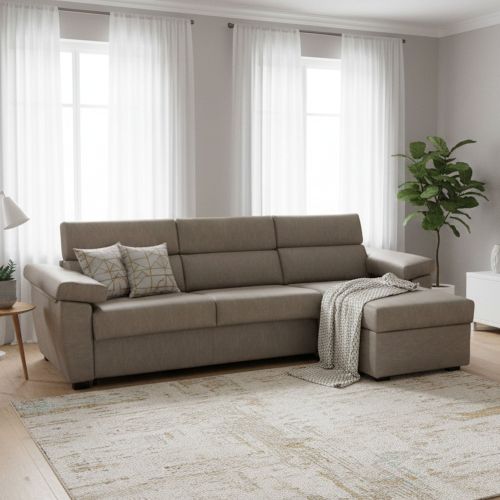 Divano letto contenitore tortora 285x160cm - Tolle