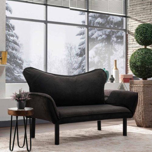 Divano letto design nero 140x65cm - Hone