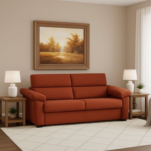 Divano letto due piazze arancione 205x95cm - Contrada