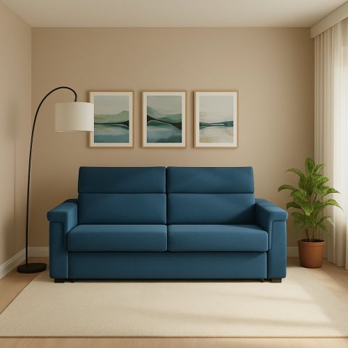 Divano letto due piazze blu 185x95cm - Rigolato