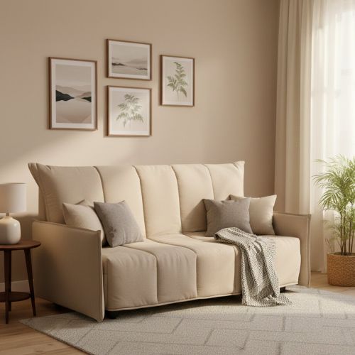 Divano letto elegante beige 150x90cm - Alaric