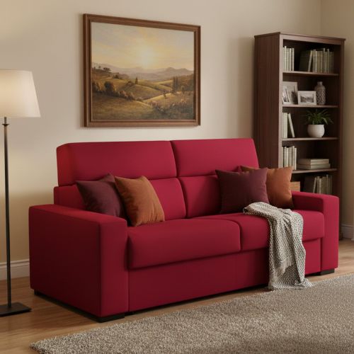 Divano letto elegante rosso 200x95cm - Sonico