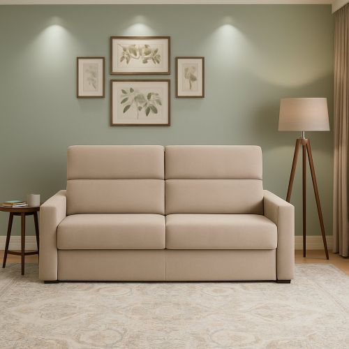 Divano letto elegante tortora 180x95cm - None