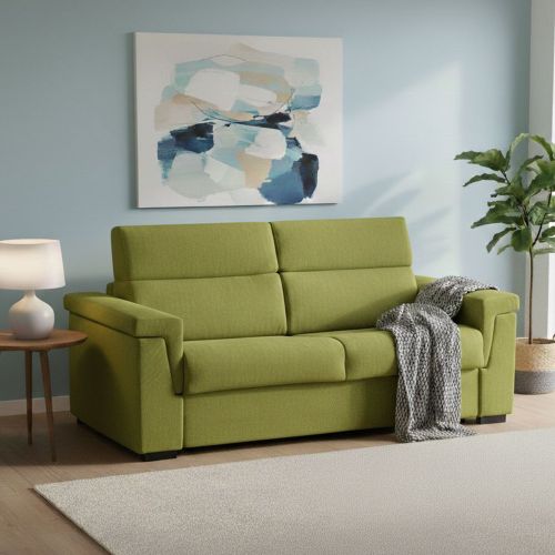 Divano letto elegante verde 225x95cm - Nus