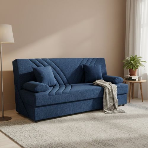 Divano letto in legno blu 181x81cm - Apicella