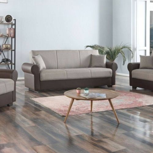 Divano letto in legno marrone e grigio 233x84cm - Barbiano