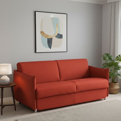 Divano letto in legno massello arancione 160x95cm - Follina