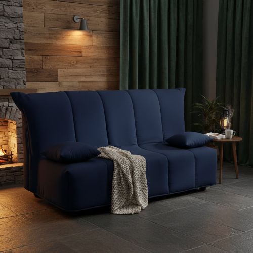 Divano letto in legno massello blu 165x90cm - Antal